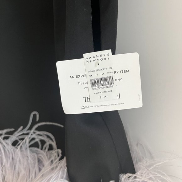 16ARLINGTON Black mini dress with feather trim - Picture 7 of 12